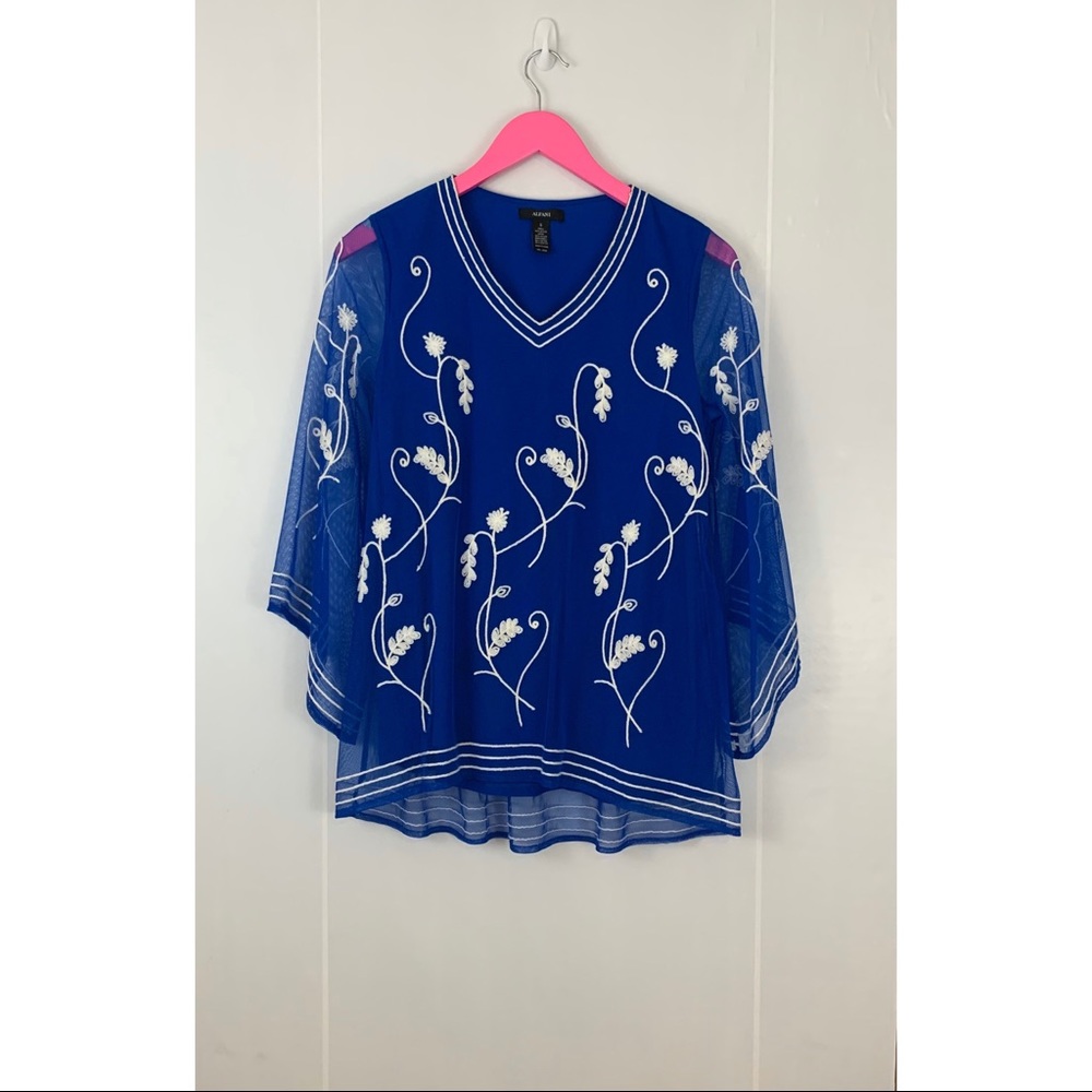 Alfani Blue Floral Top